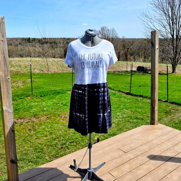 Upcycled The Future is Female Tee Dress M L - Picture 6 of 10